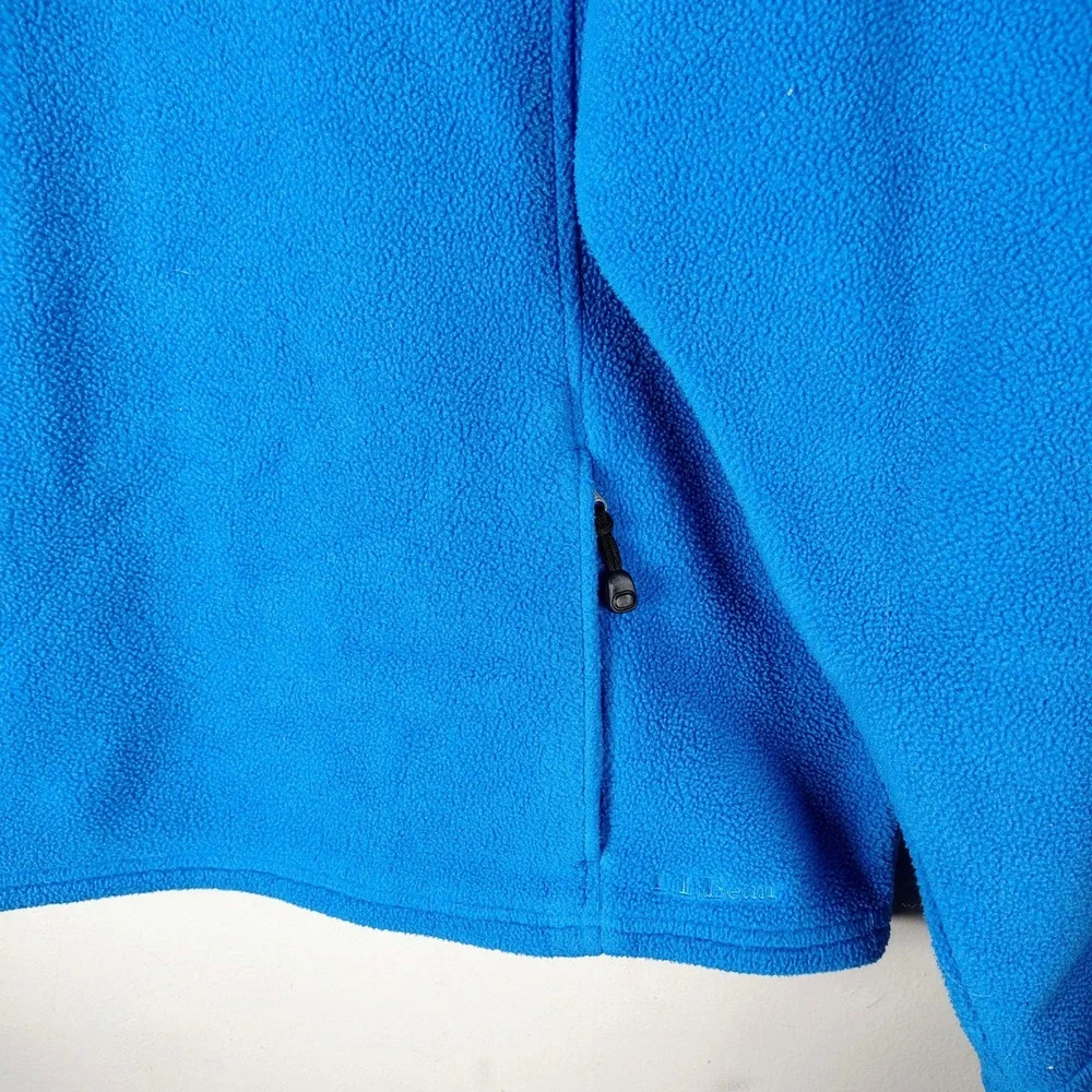 LL Bean Men XXL Tall Blue Fleece Snap Pullover Mock Neck Jacket big tall outdoor